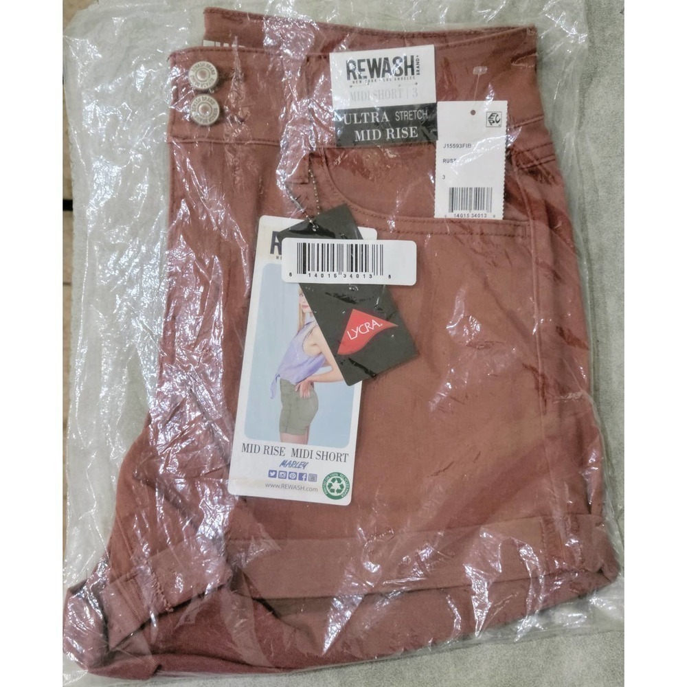 Rewash Rust Mom Shorts Mid Rise Cuffed Denim NWT - Picture 8 of 12